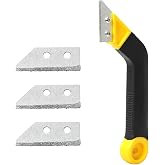 Coitak Tile Grout Saw Grout Removal Tool with 3 Pieces Extra Blades, Yellow | 3 Pieces Extra Blades Replacement, Grout Removal Tool, Tile Cleaning, Ergonomic Handle