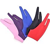 Gzingen 5 Pieces Artist Glove for Drawing Tablet, Two-Finger Digital Drawing Gloves, Digital Artist Gloves for Graphics Pen D