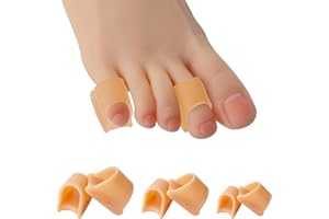 COOLWAVE Hammer Toe Corrector for Women Hammer Toe Straighteners for Curled Toes, Soft Gel Toe Splint for Protecting Toes from Rubbing, Beige Six Pack (Three Size S/M/L)