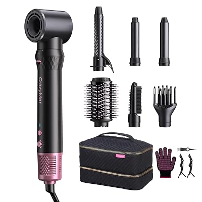 Air Wrap Hair Styler, Fast Drying Blow Dryer & Curling StylingTool, Hot Air Styler No Heat Damage, Hot Air Styler Wrap for Curling Volumizing Straightening Styling(Pink)