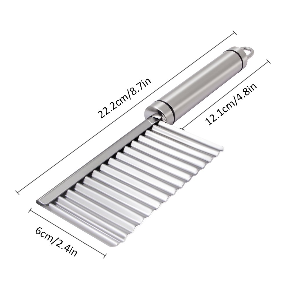 Crinkle Chip Cutter, abtong Crinkle Cutter Potato Crinkle Cut Knife Vegetable Crinkle Stainless Steel Wavy Cutter Tool Sharpe Blade No-Rust