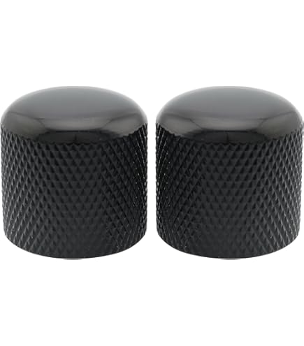 Musiclily Pro 1/4 Pouce Universel Guitare Bouton Dome Plat Knobs Avec Vis Réglage Pour Guitare électrique Fender Mexico Player Tele, Chrome (Lot De 2