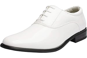 Bruno Marc Men's Faux Patent Leather Tuxedo Derby Dress Shoes Classic Lace-up Formal Oxford