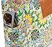 Malirona Women Canvas Tote Bag, Zipper Casual Tote's Handbag Large Capacity Shoulder Bag with Pockets for Office Shopping Travel (Green Flower)