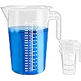 4 Pack 2 Liter Plastic Graduated Measuring and Mixing Pitcher, Aemygo Clear 1/2 Gallon Measuring Cups with Handle, Multipurpose Pouring Cup for Paint, Resin, Epoxy, Kitchen Cooking Baking Ingredients