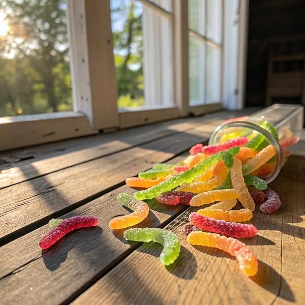 TROLLI MINI SOUR BRITE CRAWLERS CANDY, CHERRY-LEMON, STRAWBERRY-GRAPE & ORANGE-LIME, SWEET AND SOUR, GUMMY WORMS, 18 OZ (30 CT)
