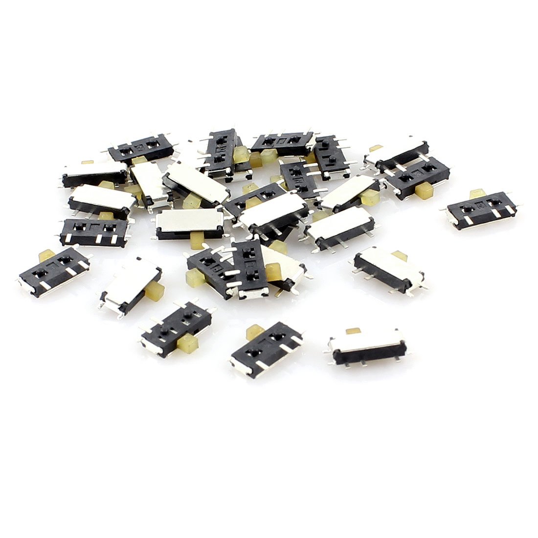 sourcingmap 30 Pcs 2 Position 7 Pin 1P2T SPDT Horizontal Mini Surface Mounted Devices SMT Slide Switch
