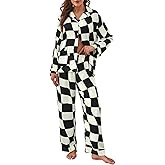 Brosloth Womens Silk Pajamas Button Up Pajama Soft Long Sleeve Satin Printed Loungewear Set