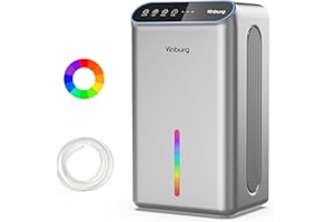 VINBURG Dehumidifier for Basement (85 OZ, 800 sq ft) Quiet Dehumidifiers for Home, Auto Shut-Off, Sleep Mode, 3 Gear Timer(8H,16H,24H), Small Dehumidifier for Bedroom, Bathroom with Drain Hose