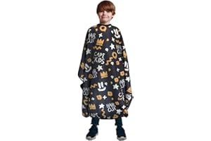Pelocapa Barber Cape for Kids, Hair Cutting Cape, Professional Salon Hairdressing Cape for boys, Waterproof & Light Weight & Machine Washable - 39”× 51”（Crown Pattern）