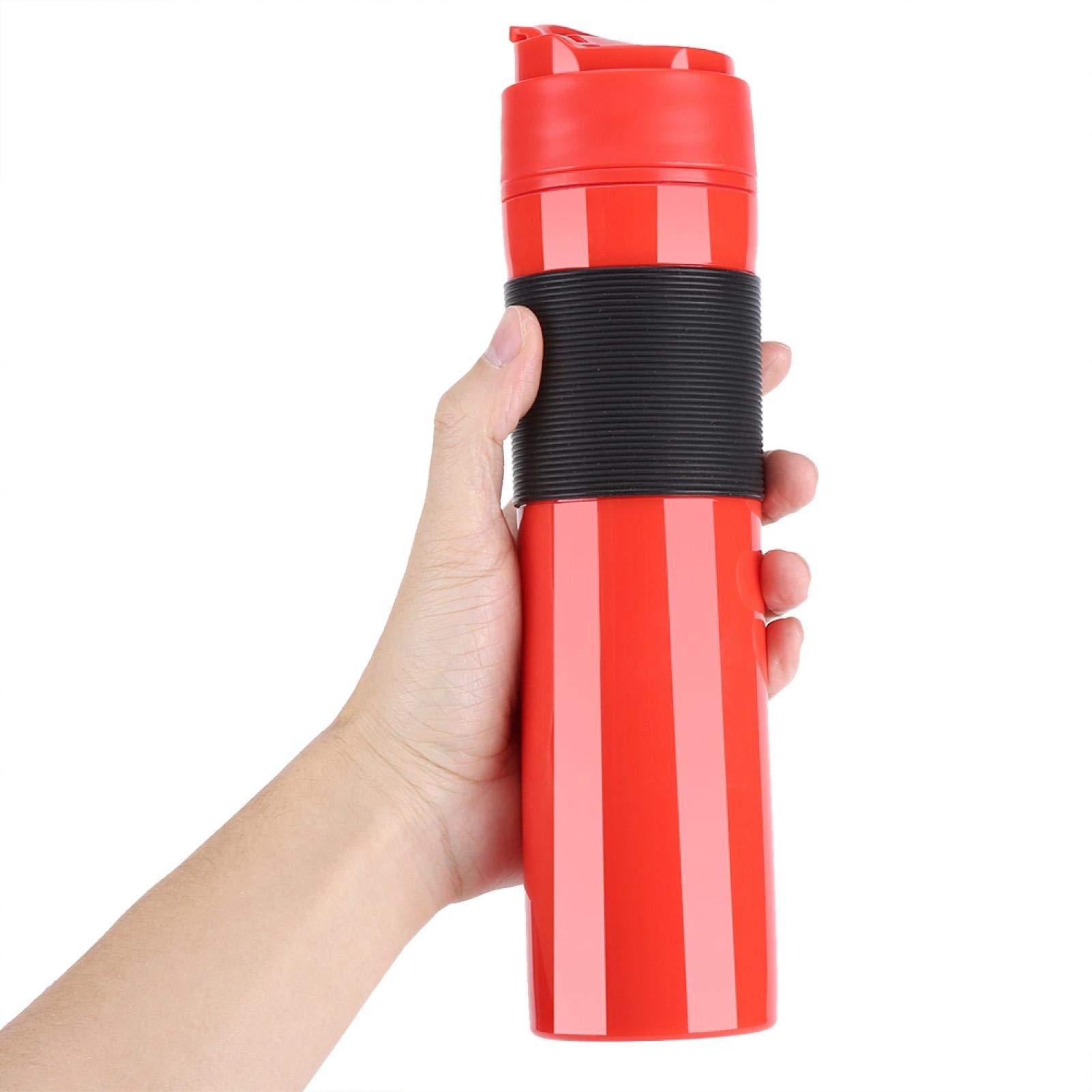 Alvinlite Coffee Bottle, French Press Travel Coffee Press Mug, 350ml Portable Tea Coffee Brewer Travel Tumbler Water Cup for Commuter(Red)