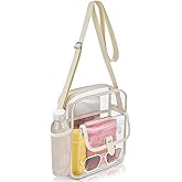SPODEARS Clear Crossbody Bag for Stadium, Concert, Festival & More - Adjustable Shoulder Strap & Bottle Holder