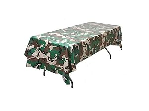 Oojami Pack of 3 Camouflage Plastic Tablecover Camo Tablecloth - 54" x 108"