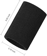 MEETTIKEY Sweat Bands 2-Pack Elastic Cotton Wristbands 8x10 cm Black view 2