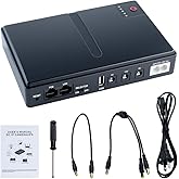 Mini DC UPS Uninterruptible Power Supply, UPS Battery Backup Power Supply | for Router/Modem/Security IP Camera/POE Devices, 5V/9V/12V24V Multi-Voltage Output, Without Battery