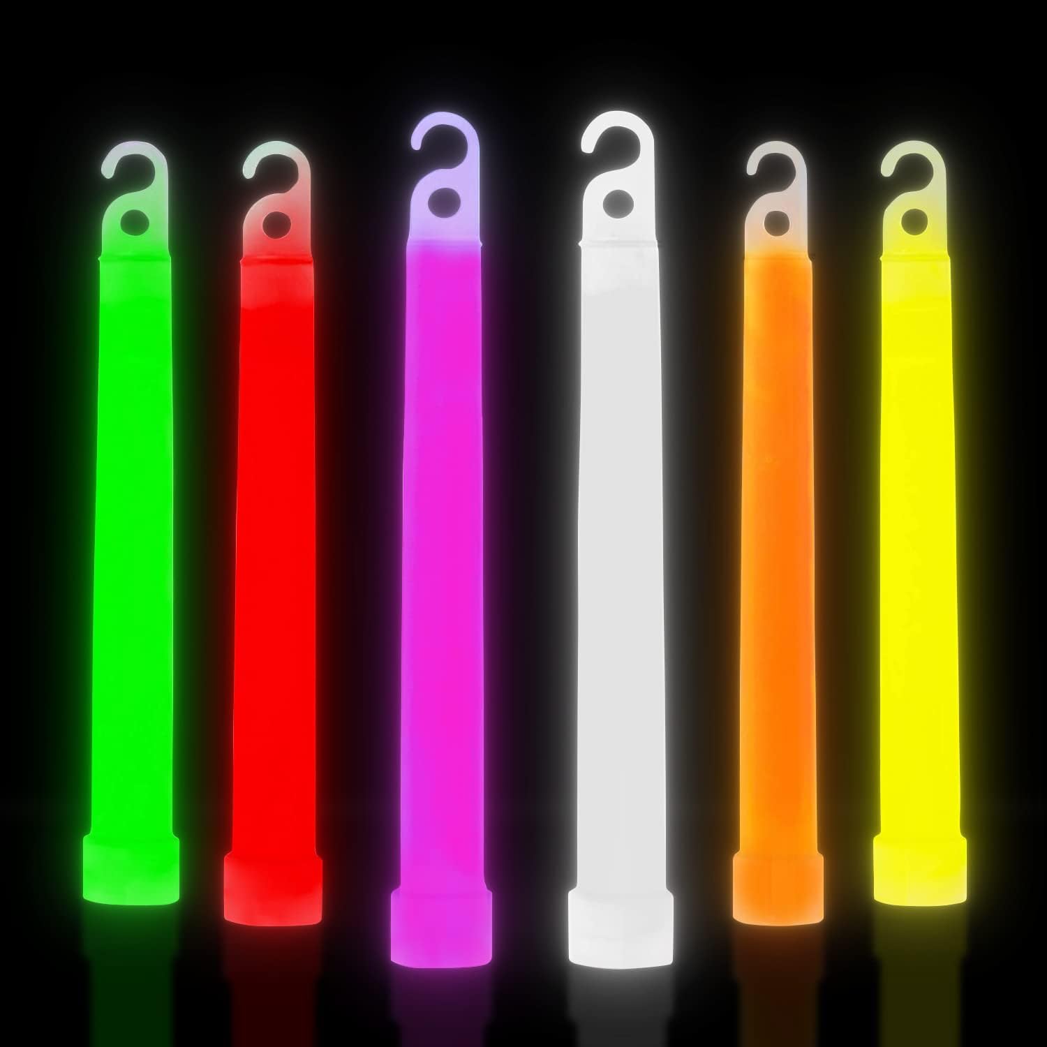Glow Sticks Party Packs 32 PCs - Ultra Bright Glow Sticks 6 Inch Mega Party Pack - Glow in the Dark UV Neon Light Glow Stick Party Poppers Large Light Stick in 8 colours (6" (15.24cm))