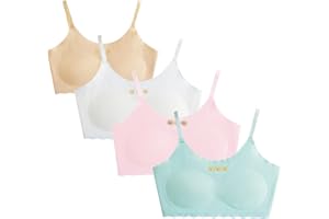 SEAUR Girls' Training Bras Seamless Wireless Sports Bra Light Padded Cami Training Bras Beginner Bra Multipack