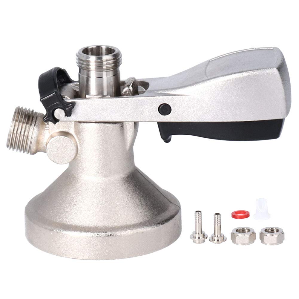 G Type G5/8 Beer Tap, Keg Coupler, Easy to Install 8mm Inlet Connector for Bar