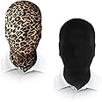 JEGERMIG 2 Pieces Black Full Face Mask Halloween Spandex Adult Hood Faceless Morph Head Cloth