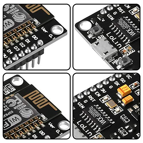 Aokin 3pcs ESP8266 NodeMCU LUA CH340 ESP-12E WiFi Internet Development Board 4M Flash Serial Wireless Module for Arduino IDE/Micropython New Version
