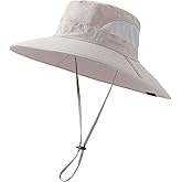 SENWAI Sun Hats for Men Women Wide Brim Fishing Hat UPF 50+ Sun Protection Bucket Hat for Beach Safari Hiking Gardening