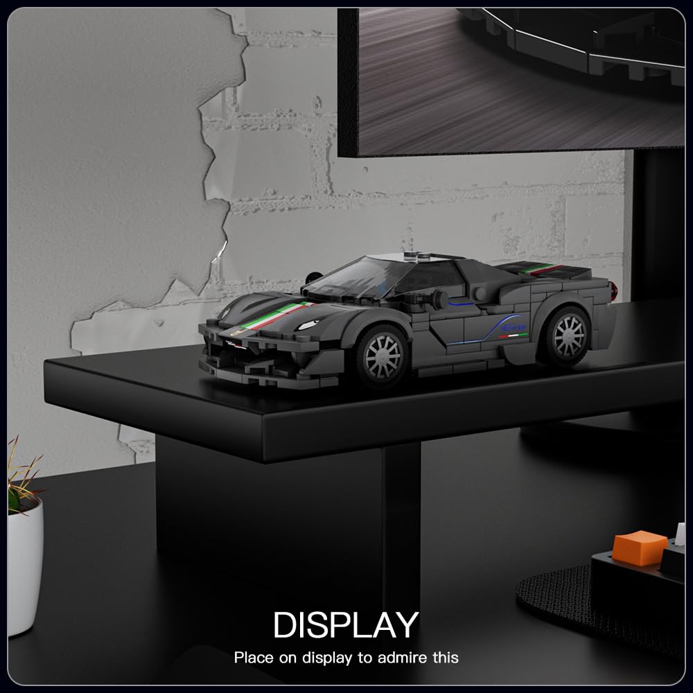 Mould King 27068 Technik Speed Champion Auto Bausteine F488 Sportwagen Klemmbausteine Rennwagen Bauspielzeug mit Acryl Vitrine Modellautos zum Sammeln (358 Teile) 3