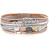 Long tiantian Leather Wrap Bracelets Boho Cuff Bangle Bracelets for Women Rhinestone Bead Bracelet Western Outfit Accessories Jewelry Gifts