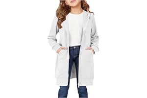 AOREUGL Hoodies For Teen Girls - Fleece Long Zip Up Sweatshirt Jacket, Fall Winter Fashion Outfits, Kids Clothing 5-14 Years
