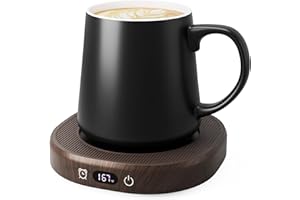 BSIGO Coffee Mug Warmer & Mug Set for desk, Smart Auto Shut Off Electric Cup Warmer for Office & Home, 4-Temperature Setting Coffee Heating Mug Candle Heater Tea Beverage Warmer Plate for Men Women Birthday