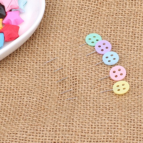 image for Pengxiaomei 200 Pieces Flat Button Head Pins, Assorted Colors Decorati