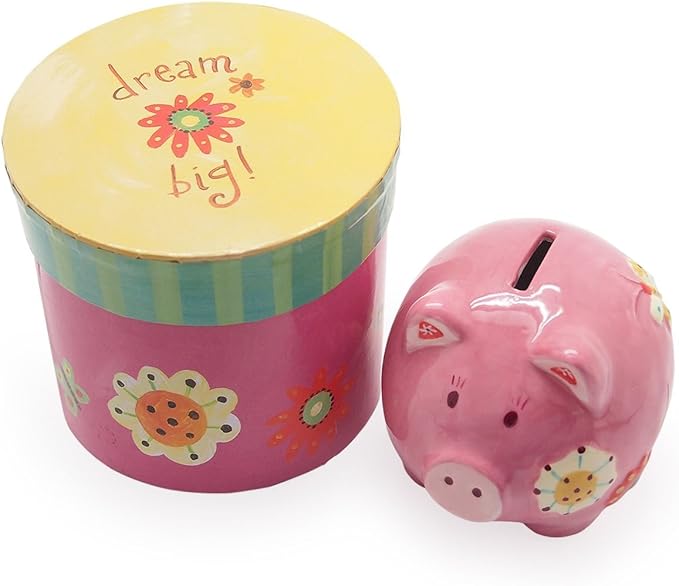 Ceramic Piggy Bank "Dream Big!" Home & Kitchen
