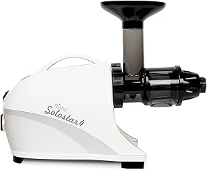 Tribest SS-4200-B Solostar Single Auger Masticating Juicer, White