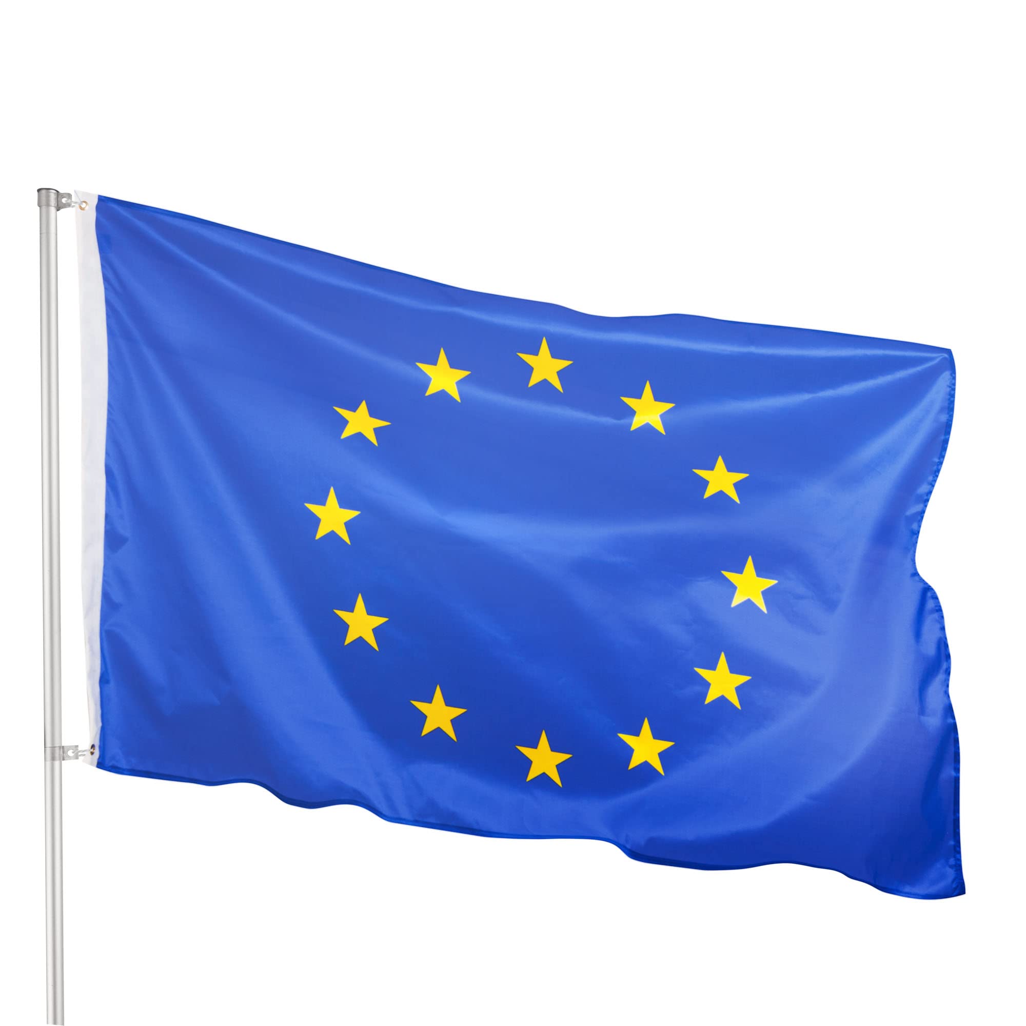 PHENO FLAGS Premium European flag 90x150 cm – extremely weather-resistant - metal eyelets - special sealing technology – double-stitched - brilliant and vibrant colours