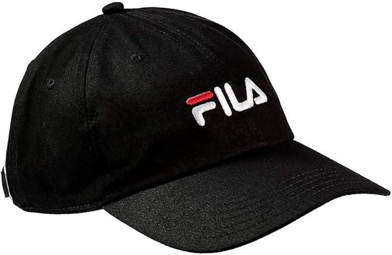 Fila Unisex_Adult 6 Panel Cap with Linear Logo/Strap Back Baseball