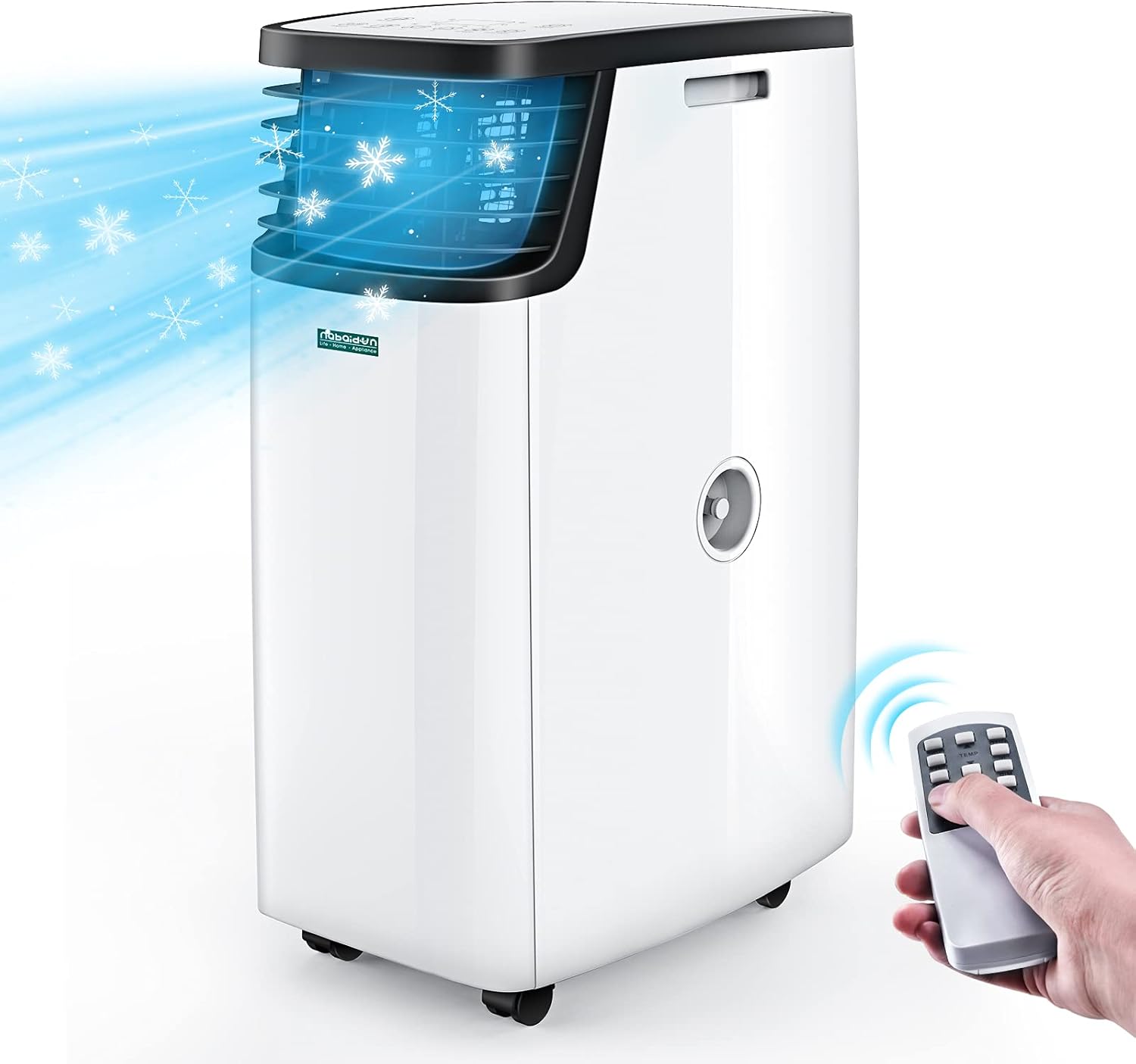 Portable Air Conditioner-14000BTU Portable AC Unit 500 Sqft AC Window Unit, Dehumidifier, with Remote Control Timer Wheels Auto Defrost, for Small Room Home Bedroom Living Rooms