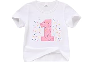 TITKKOP Baby Girl 1st Birthday Shirt,First Birthday Outfit Girl - One Year Old Short Sleeve Tee