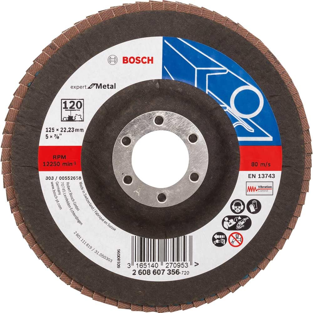 Bosch 2608607356 22 mm Metal Flap Disc for Angle Grinders