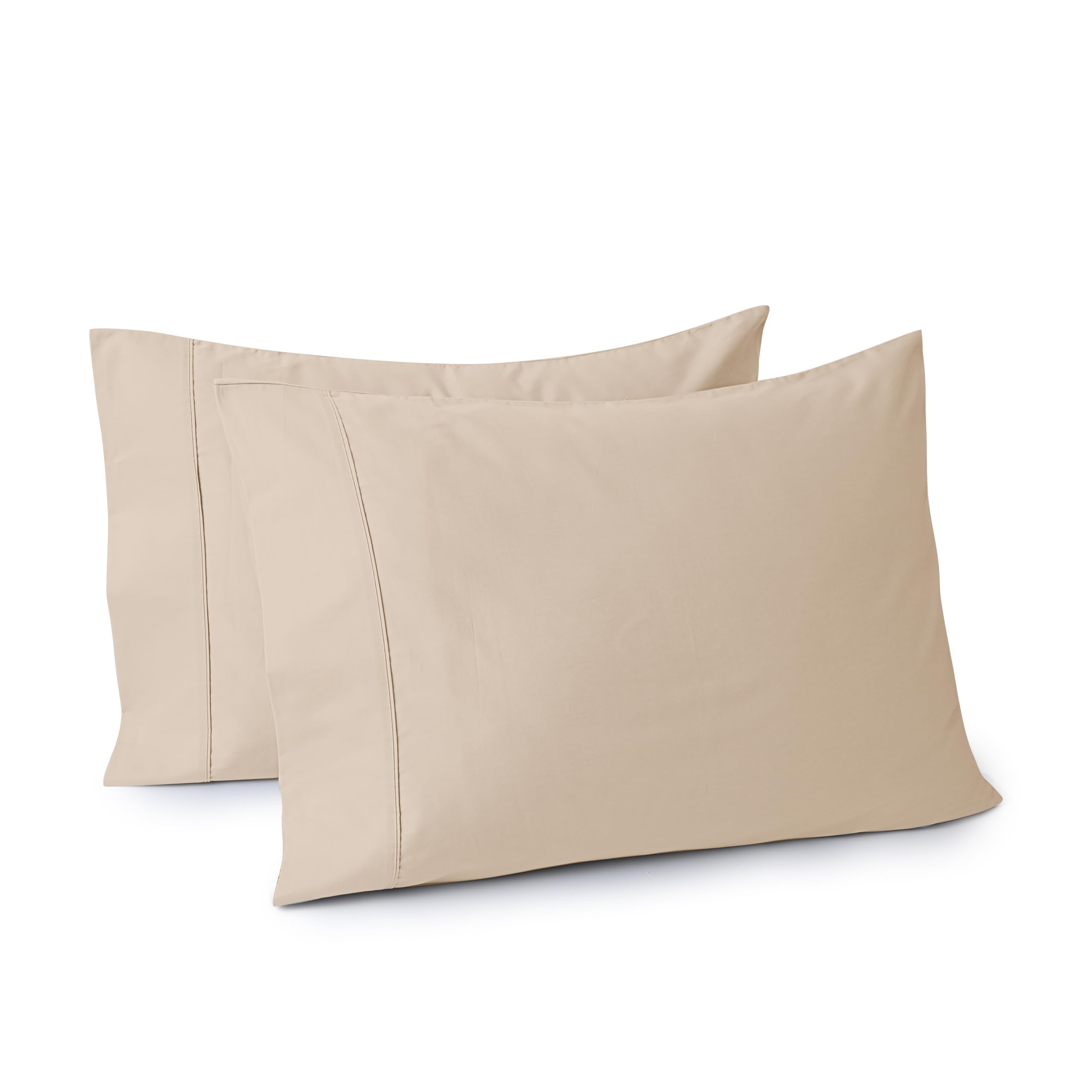 Photo 1 of 100% Egyptian Cotton Pillow Cases Set of 2,Standard Size 400 Thread Count Cooling Pillowcases,Soft and Breathable Pillow Covers with Envelope Closure,20x26 Inches, Beige