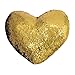 Mermaid Throw Pillows,Two-color Reversible Sequins Mermaid Heart-Shaped Pillow Cover with Insert 13''×15'' (Pink+Gold)