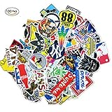 100 Pieces Waterproof Vinyl Stickers for Personalize Laptop, Car, Helmet, Skateboard, Luggage Graffiti Decals (I - section)