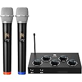 Professional Karaoke Wireless Microphone System - Dual UHF Wireless, Supports HDMI ARC, Optical, Aux for TV, Singing, Karaoke