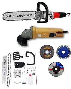 ToolsCentre 2 in 1 Electric Chainsaw Cum Angle Grinder Machine Stand Bracket Set with Grinding and Cutting Wheels