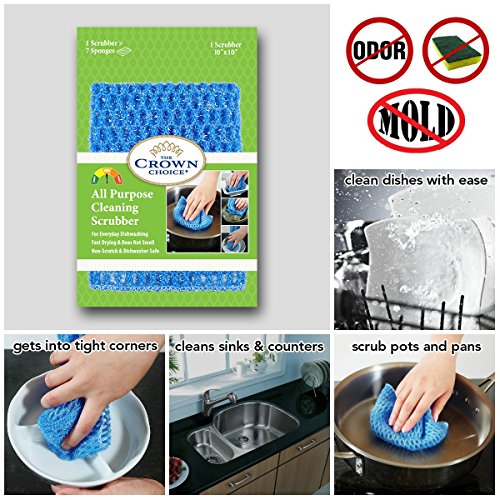 NO ODOR Dish Cloth for All Purpose Dish Washing (3PK) | No Mildew Smell from Sponges, Scrubbers, Wash Cloths, Rags, Brush | Outlast ANY Kitchen Scrubbing Sponge or Cotton Dishcloth Home & Kitchen, Kitchen & Dining, Kitchen & Table Linens, Dish Cloths & Dish Towels