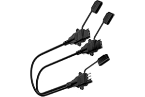 GUBRDFRSOD 18AWG 1FT 4 Pin Trailer Connector Y Splitter Universal 4 Way Trailer Plug for Tailgate Light Bar Plug and Play 4 Pin Connectors Extension Harness Wiring Plug with Mounting Holes and Dust Cover - 1FT