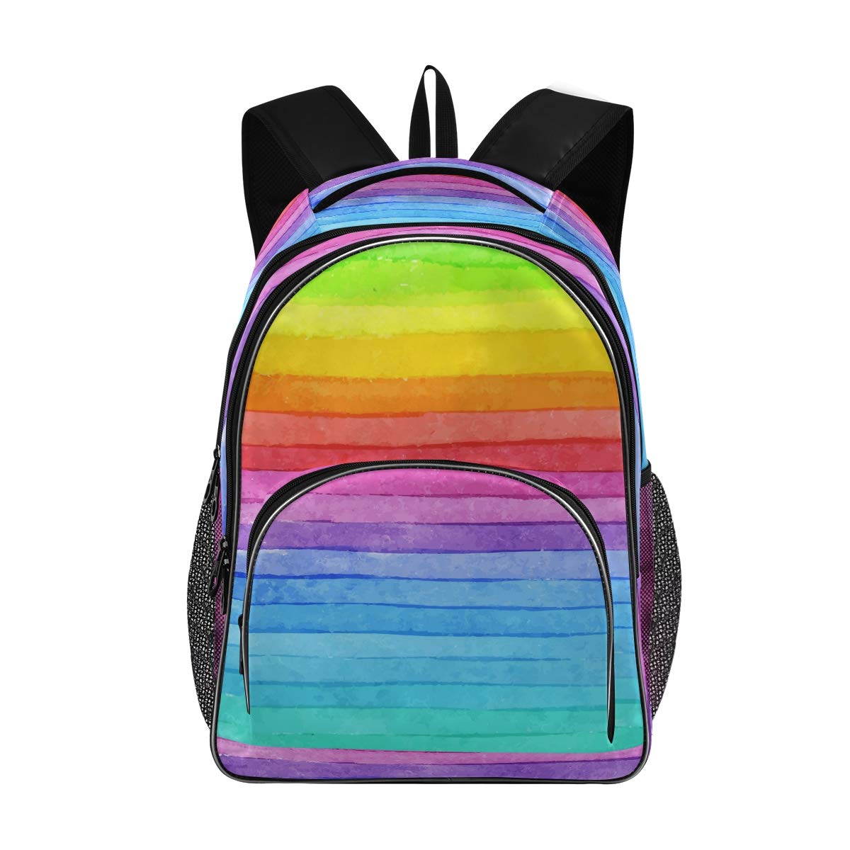 Backpack Rainbow Rucksack Shoulder Bag Kids Adults Printed School Personalised School Bags Large Rucksack with Laptop Compartment