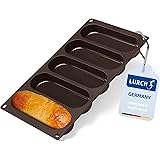 LURCH Germany Flexiform Non-stick Silicone Hotdog Buns Mold | 6-inch Baking Pan For Hot Dog Shaped Bread, Rolls, Cake and Ecl