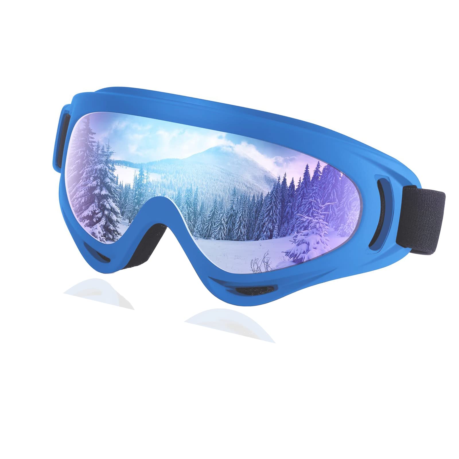 UV Protection Ski Goggles, Unisex OTG Snowboard, Quality TPU Motorcycle With Soft Thick Foam, Winter for Men Women Adult Youth, Anti-Fog Anti-Scratch Lens, High Optical Clarity