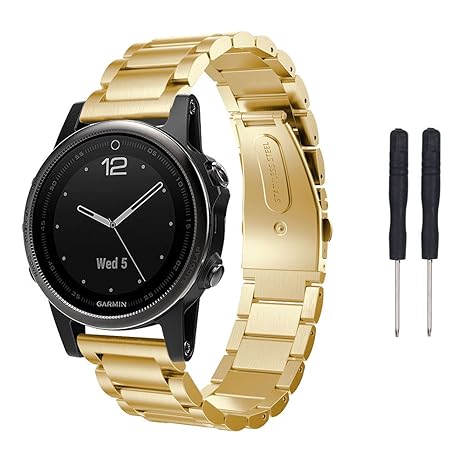 YuStar - Correa para reloj, de acero inoxidable, pulsera universal ...