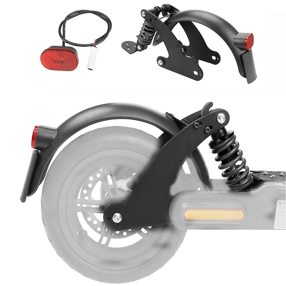 Flycoo V2 Rear Suspension Kit Retrofit Part for Xiaomi M365 Pro/Pro 2 Electric Scooter Rear Shock Absorber with Mudguard LED Tail Light (Black)