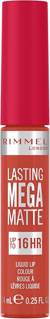 Rimmel Lasting Mega Matte Liquid Lipstick 920 Scarlet Flames 7.4ml Vegan view 2